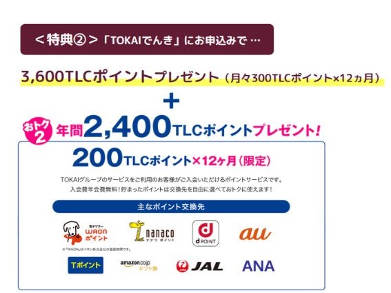 TOKAI都市ガス＆でんきのキャンペーン詳細