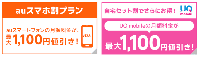 au・UQモバイルとセットで割引が効く
